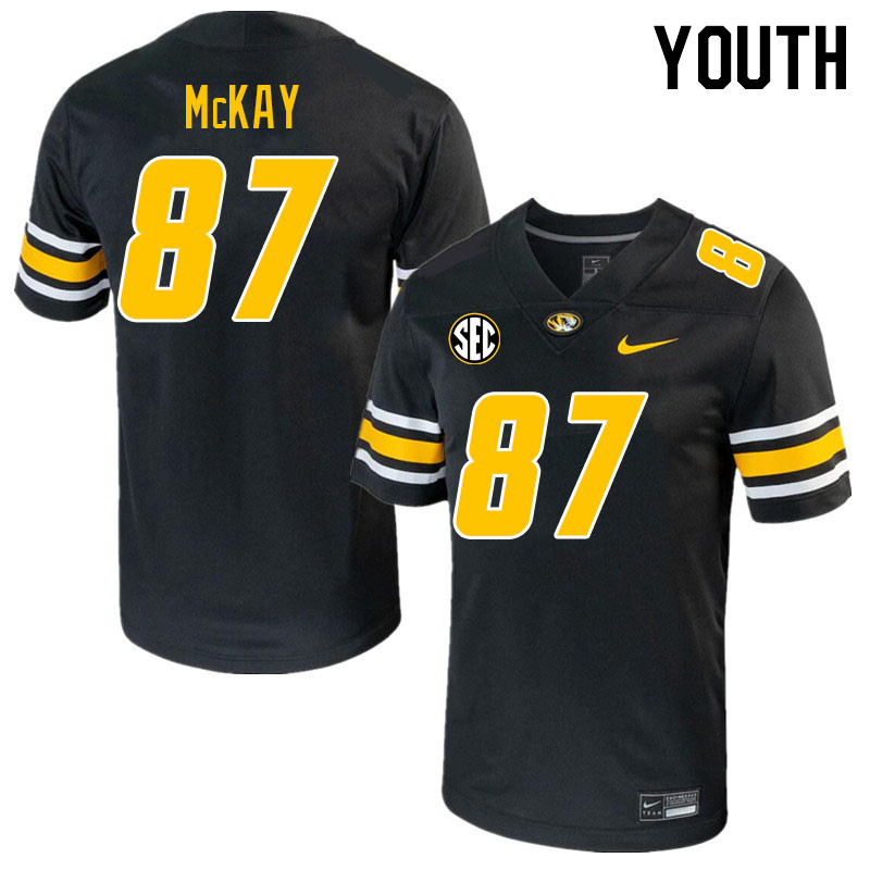 Youth #87 Gavin McKay Missouri Tigers College 2023 Football Stitched Jerseys Sale-Black